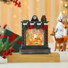 Music Ornament Fireplace Box With Snowman And Reindeer Christmas Gift Decor
