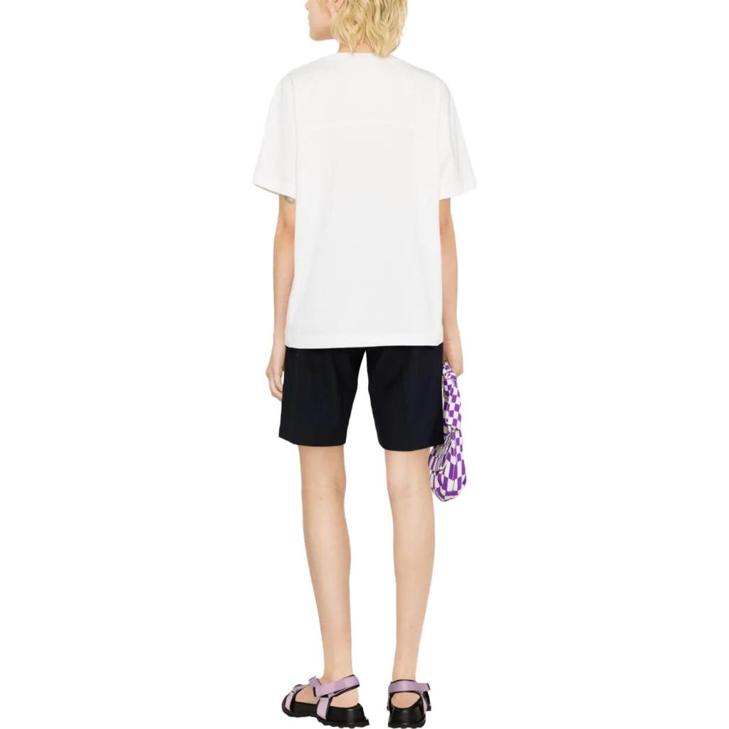 Moncler SS23 Logo Gestreiftes Print Rundhals Kurzarm Drop Shoulder T-Shirt Damen Oberteile I10938C00027829HP033