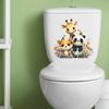Self-adhesive Cartoon Cute Animals Flowers Toilet Wall Stickers for Bathroom Home Decor