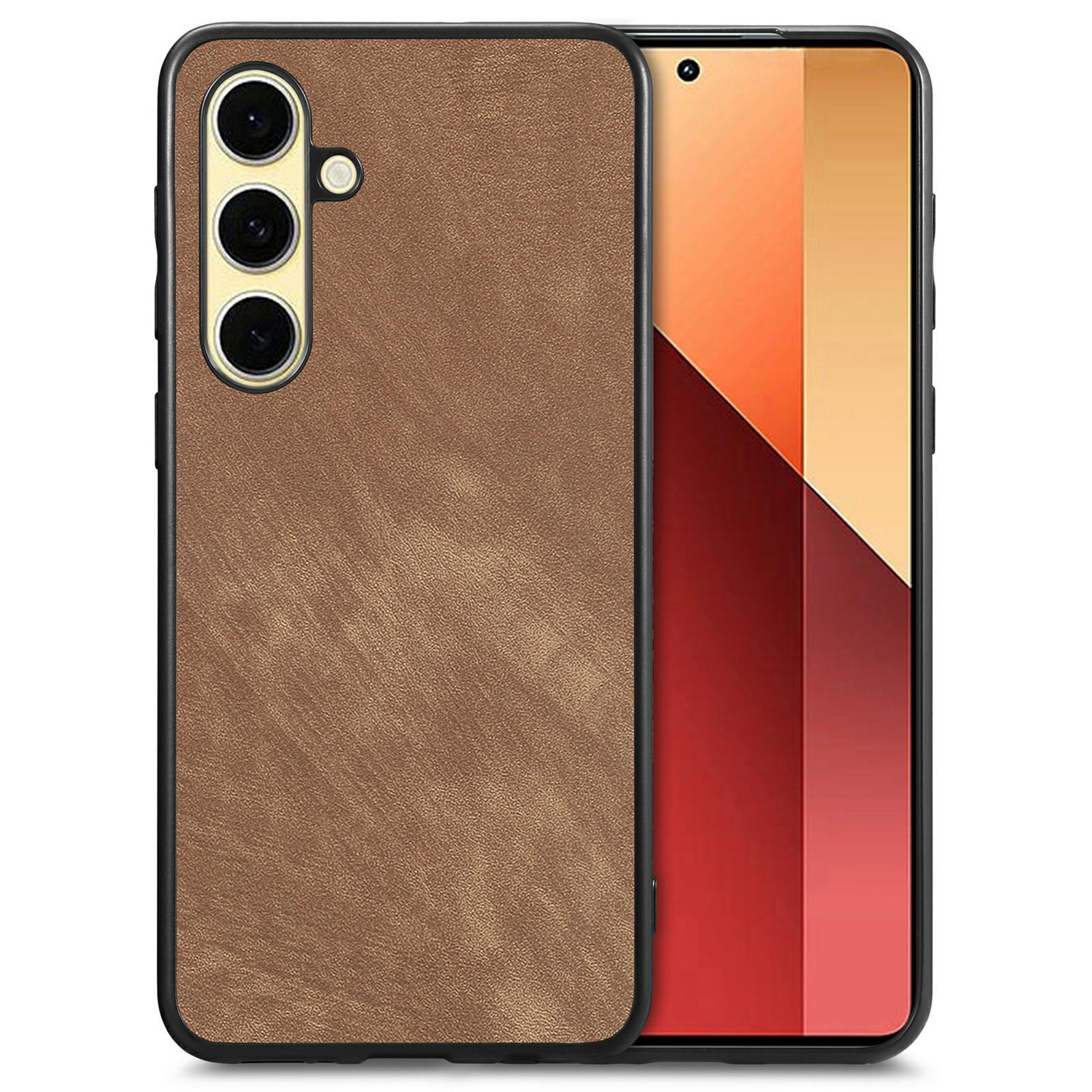 

For Samsung Galaxy S24 FE Case Retro Leather + TPU Shockproof Protective Phone Cover F