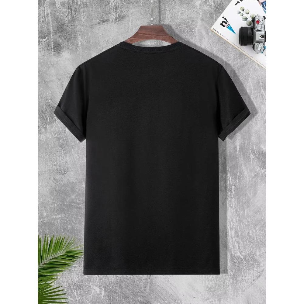 Music Men's Casual Trendy Graphic Print Comfortable Crew Neck Short Sleeve T-shirts, Summer Oversized Loose Tees Best