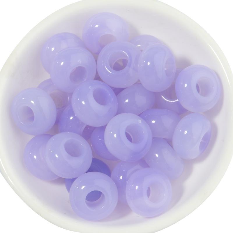 50 Acrylic Two-Color Crackle Crystal Large Hole Beads - Spring Color Spacer for DIY Bracelets