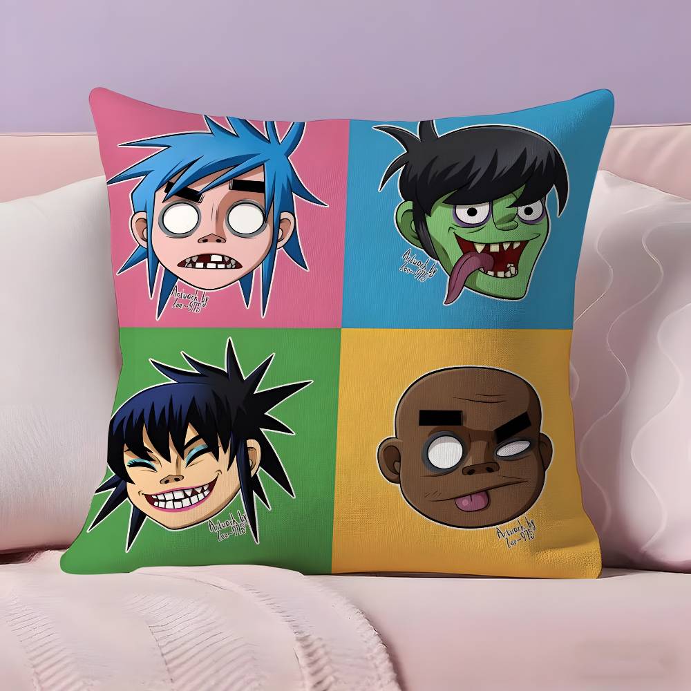 Music Prints G-Gorillaz Pillow Case Pillowcase Ultra Soft Skin Friendly Fabric Cloud Like Comfort & Concealed Zipper