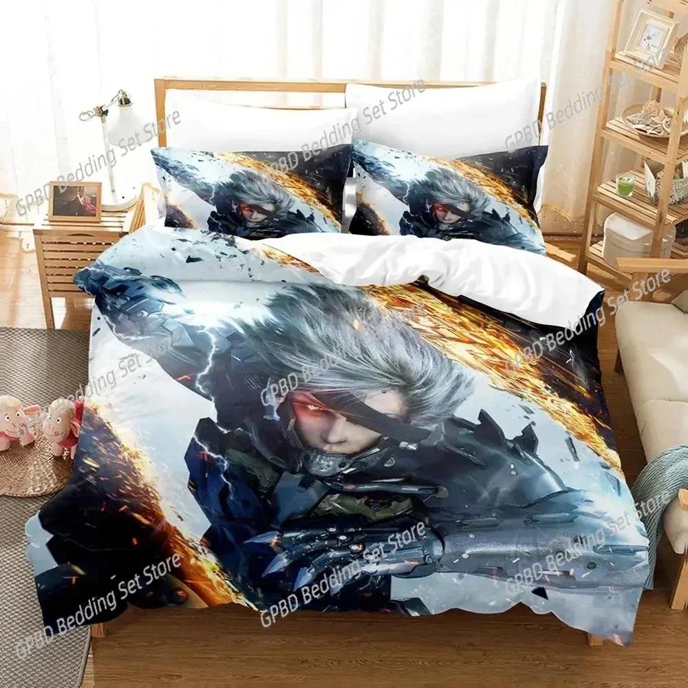 3D-Druck Spiel Metal Gear Rising Revengeance 3D Bettwäsche-Set Bettbezug Bettwäsche-Set Steppdecke Leinen Kissenbezüge Einzel Doppel Twin King Queen