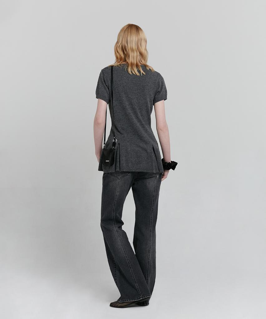 Loutaideu Semi Bootcut Denim Pants [Black]
