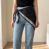 Imitation Silk Floral Triangle Scarf Polka Dot Decorative Headscarf Versatile Belt Scarf  Travel