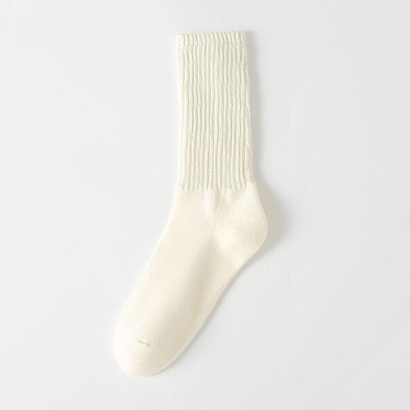 

Women s Autumn and Winter Mid-calf Socks, Solid Cotton Socks, Knitted Long Socks, Pile Socks, Versatile Long Calf Socks for Women 1 pair молоко, білий колір