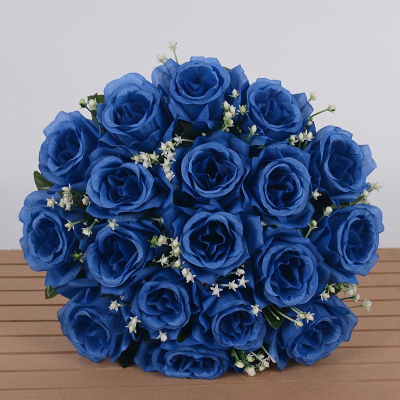 Bestseller 18-teiliges handgefertigtes weiches Seiden-Künstrosen-Bouquet Moderne langlebige Hochzeits-Heimdekoration Valentinstag Fabrik