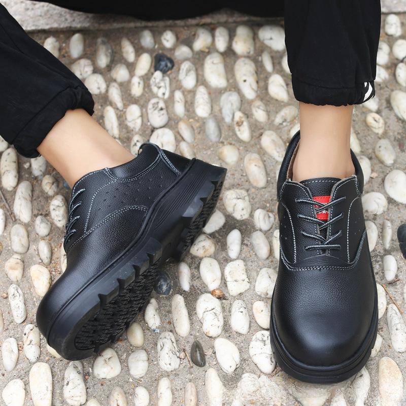 Labor Insurance Shoes Men's Breathable Anti-smash and Anti-stab First Layer Cowhide High Temperature Special Outsole Work Shoes