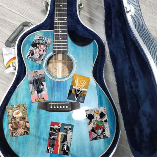 Moderne Zeitschriften-Cover-Aufkleber Set mit 50 Aufklebern Wasserdichte Abziehbilder Stilvoll Cool Beliebt Schreibwaren Snowboard Skateboard Gepäck Koffer Gitarre