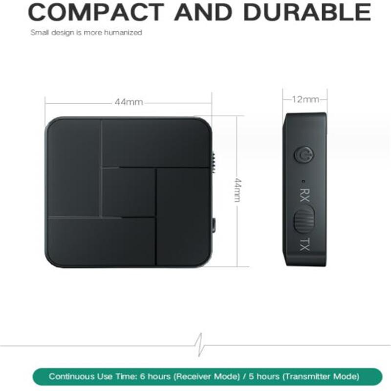 2 IN 1 Bluetooth5.0 Receiver and Transmitter Wireless Bluetooth Adapter Audio Music Receiver Adapter With 3.5MM AUX For Home TV MP3 PC