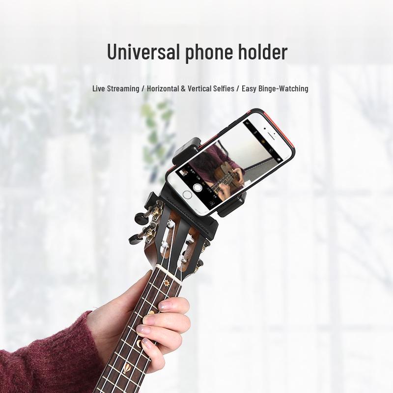 Guitar-Mounted Phone Stand for Live Streaming & Recording
