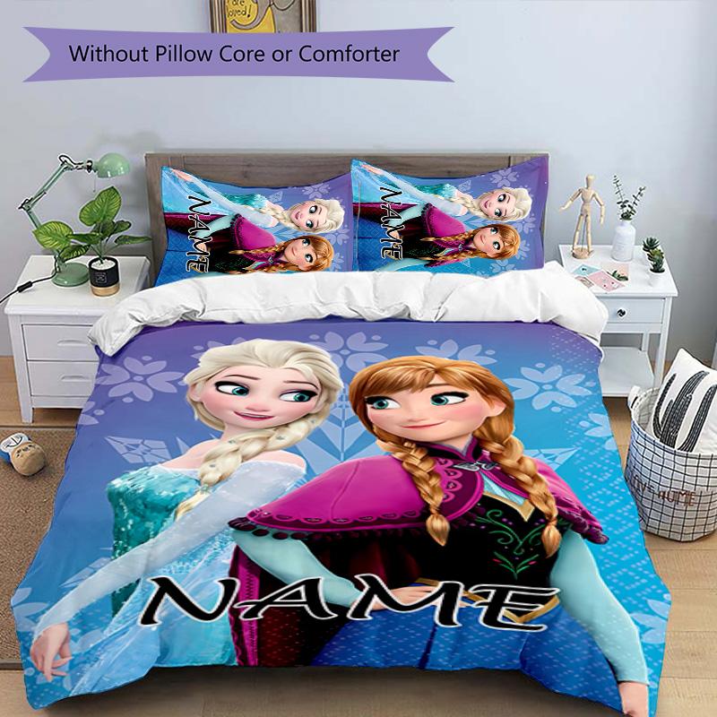 3pcs Frozen6 Cover Set - Personalized Name, HD Printed Bedding with 1 Cover and 2 Pillowcases - Perfect for Home Decor, Easy Care