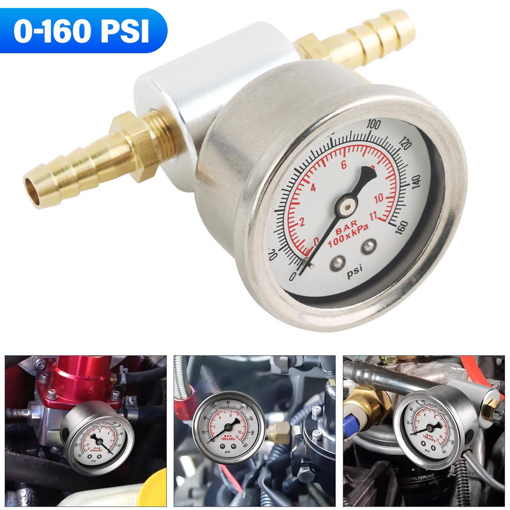 Liquid Filled Gauge Easy Installation Universal Fuel Gauge Fuel Pressure Gauge High-Quality For Fuel Systems Oil Systems Water