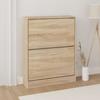 VidaXL Shoe Cabinet Oak 59x17x81 Cm Engineered Wood 342535