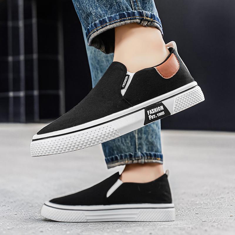 Men 's Casual Four Seasons Fashion Canvas Skateboarding  Students Comfortable Sneakers Boys Trending Soft Sole Breathable Shoes