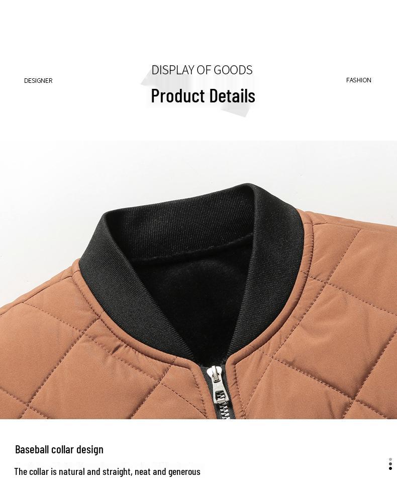 2024 Men's Large Winter Down Jacket - Velvet-Lined, Thickened Baseball Style with Stand Collar