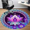 1pc Lotus MandalaChair Carpet for Office, Indoor Non-Slip Washable Polyester Fiber Carpet, Mat For Office, Machine Washable