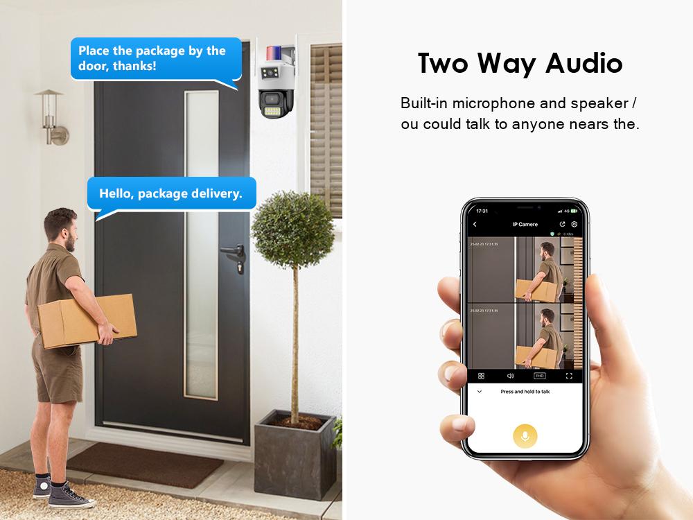 Nieuwe 4G Camera Sim-kaart 4K 8MP Dual Lens WIFI IP Camera Buiten IP66 Waterdichte Tweeweg audio AI Human Track Beveiliging