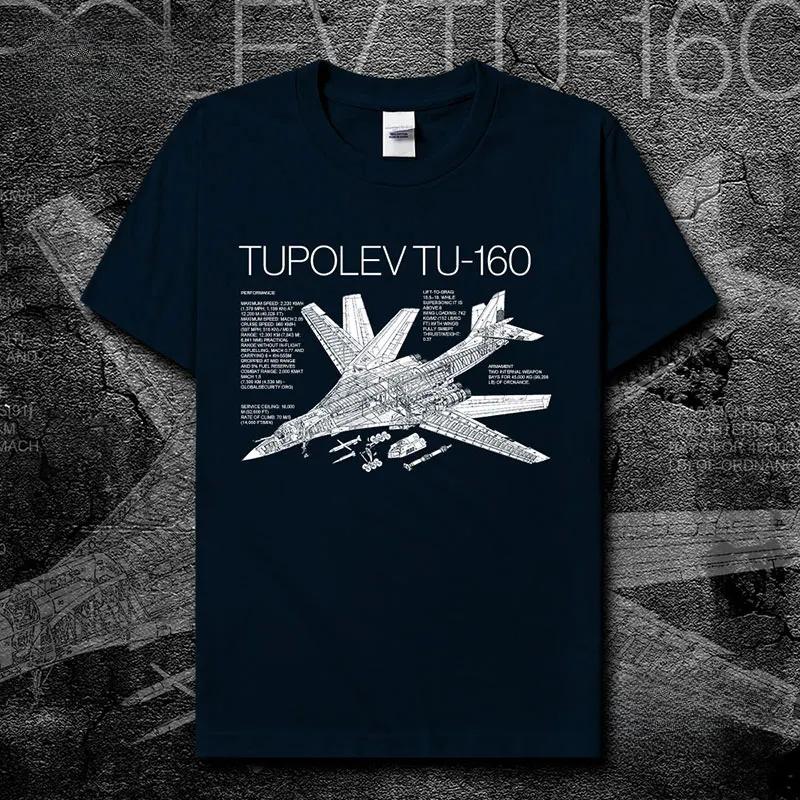 Russian Tupolev TU160 White Swan Bomber Detailed Illustration Printing TShirt Cotton ONeck Short Sleeve T Shirt Size S3XL