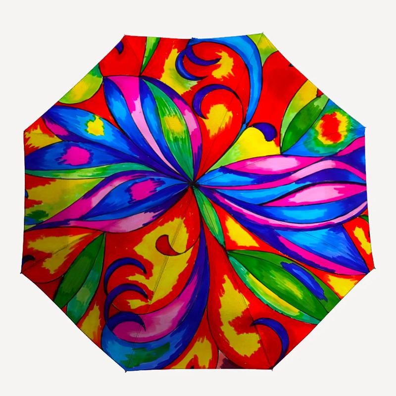 

1PC Colorful Flower Mandala Automatic Open/close, All-Season Portable Folding Umbrella for Women & Men yy250919146