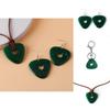 Coraline und die geheime Tür Schmuckset mit geometrischen Ohrringen und Jade-Anhänger für Damen