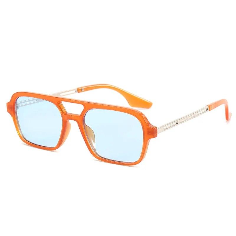 Vintage Retro Quadratische Sonnenbrille Frauen Vintage Reise Kleine Rechteck Sonnenbrille Für Frauen männer frauen Doppel strahl brille