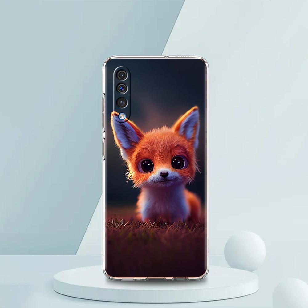 Süßes Tier Fuchs Transparente Handyhülle für Samsung Galaxy A16 A14 A12 A22 A24 A42 A03S A06 A50 A70 A20 A30 A40 Weiche TPU Hülle