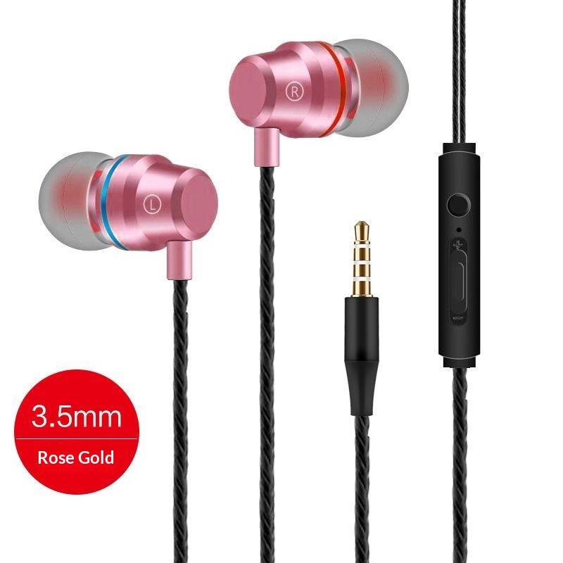 3.5Mm Wired Earphones 360° Surround Sound In Ear Wired Headphones With Microphone Wired Control Wired Headphones