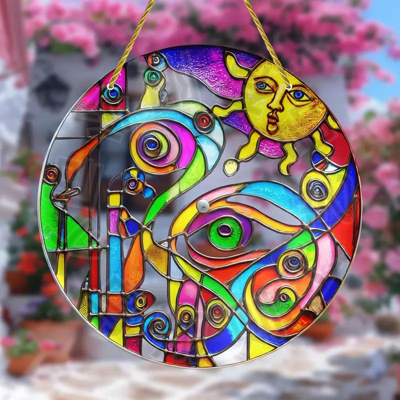 Neue Bohemian Stil Serie Innen- und Außenbereich Bunte Dekorative Acrylscheibe