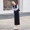 Spring 2025 Fashionable Two-Piece Set: Round Neck Vest & Mid-Length Waist-Hugging Skirt Dress