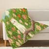 Soft Flannel Fleece Blanket - High-Density Plush, Cute Cat Pattern, Warm Cozy Throw for Home Decoration, Halloween & Christmas