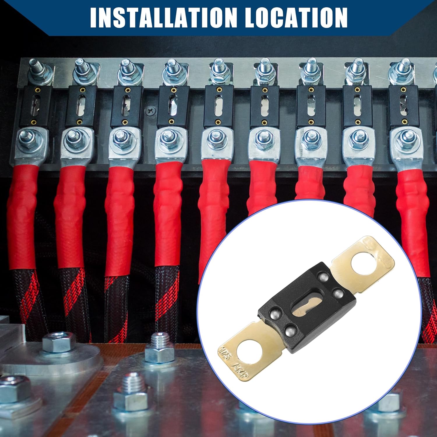 High Current Fuse 175A / Audio CD ANM Fuse Bolt on Fuse for Car Motorcycle Boat/Durable Zinc Alloy / 2 Pcs
