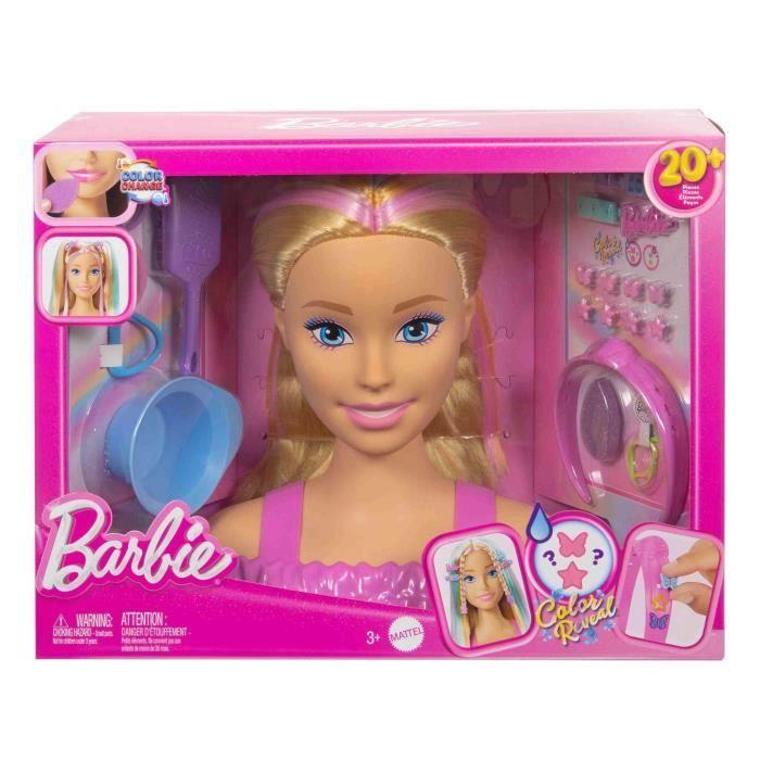 Barbie-Tête À Coiffer Color Reveal-Chevelure Blonde Et Accessoires - 3 Ans+- JFG81