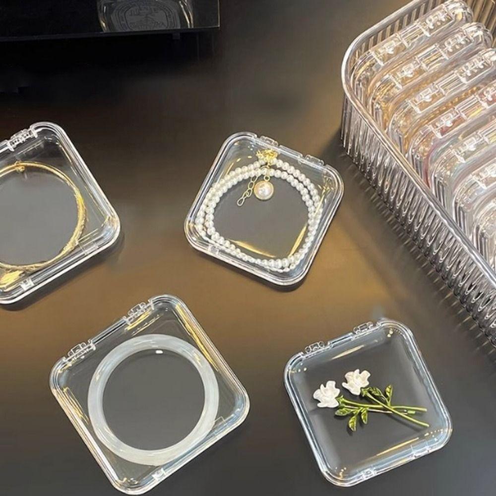 Clear Plastic Press on Nail Storage Box with Lid 12/14 Mini Box Nail Display Box Dustproof Lightweight Jewelry Display Organizer