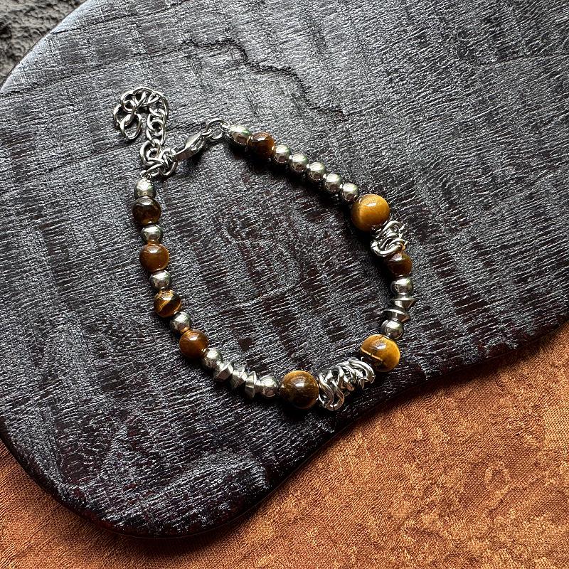 

Southeast Asian Tiger Eye Stone Bracelet - Minimalist, Versatile, Vintage-Inspired Jewelry