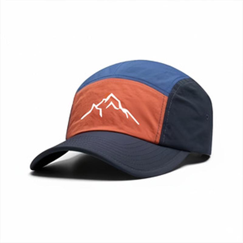 1Pc Trendy Outdoor Style Patchwork Baseball Cap, Mountain Sunrise Design, Outdoor Aesthetics, Adjustable Hat, Suitable for Street Style Outfits
