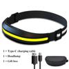 COB Tragbare Stirnlampe Rot und Weiß Doppelte Lichtquellen Lampe Arbeit LED Stirnlampe Outdoor Camping Angeln Laufen Scheinwerfer Lampe