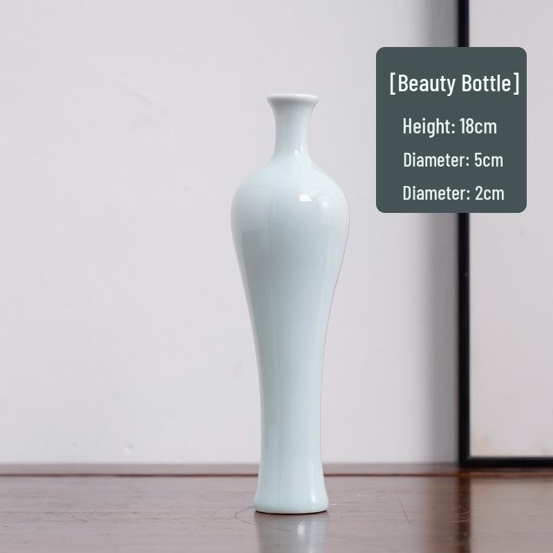 Handmade Retro Celadon Glaze Porcelain Flower Vase - Antique Style Home Décor