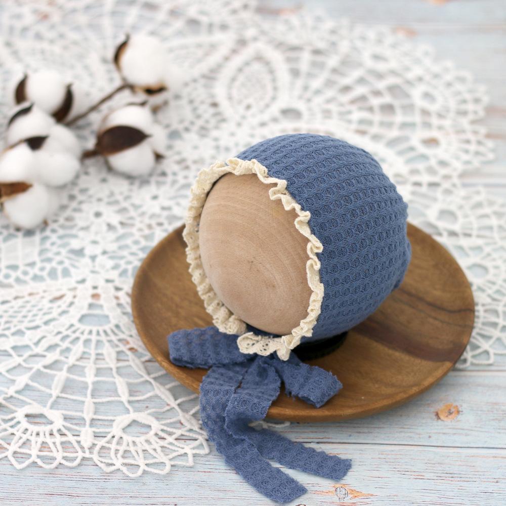 

Knitting Nylon Baby Hat Adjustable Lace Boy Girl Beanie Cap For 0-3 Months Newborn Photography Props Bonnet Photo Accessories