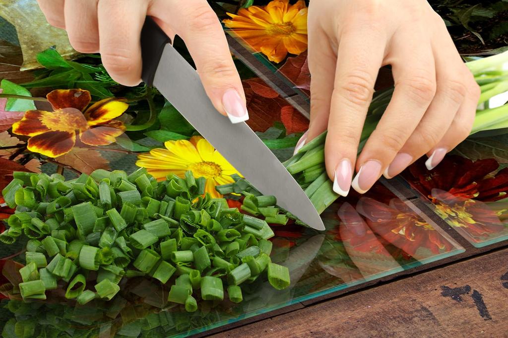 GLAS-SCHUTZPLATTE FÜR DIE KÜCHE 65x52 BLUMEN
