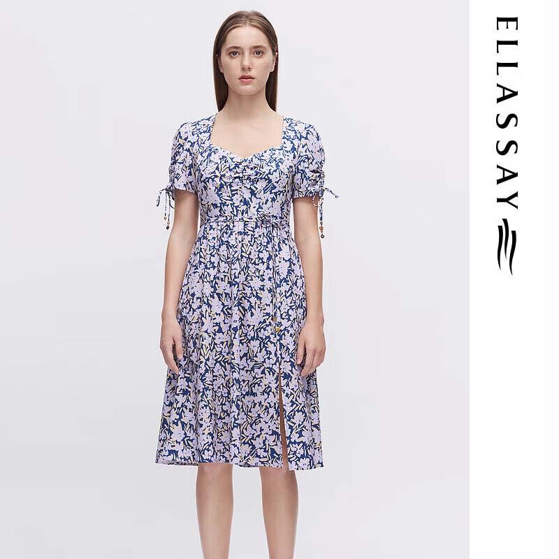 

ELLASSAY Spring/Summer French Square Neck Floral Dress L