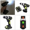 15-speed Double Speed Power Power Tool 100-240V AC Rechargeable Electric Screwdriver Wireless Cordless Drill Hammer Drill Battery LED Light