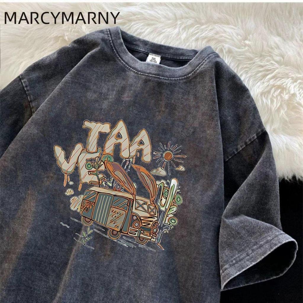 Retro Washed Graphic Tee, Loose-Fit Short Sleeve