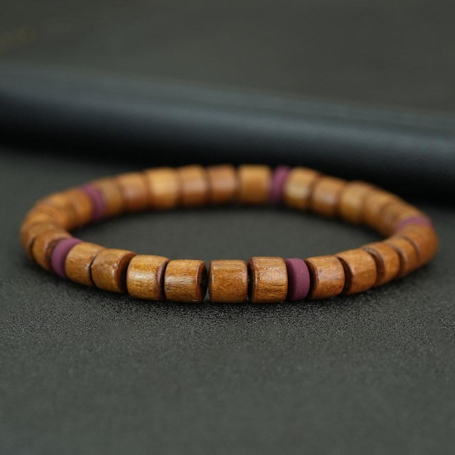 Classic Natural Wooden Bracelet For Men Handmade Prayer Yoga Meditation Healing Wrist Accessories Lightweight Comfortable Joias