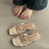 French temperament gentle fairy style slippers women wear 2025 summer new versatile word holiday cool slippers