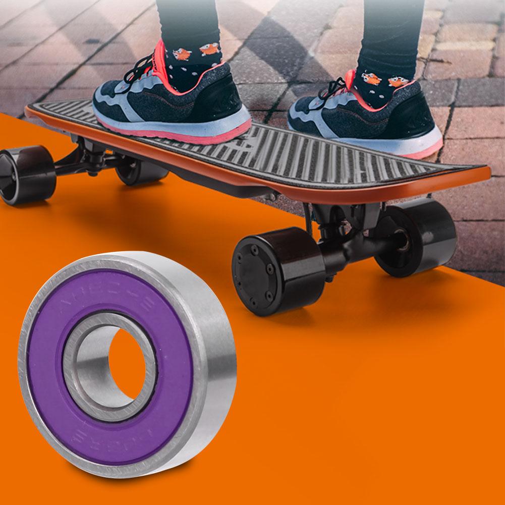 Kit de 8 roulements à billes miniatures 608 pour skateboard et trottinette(violet 7)
