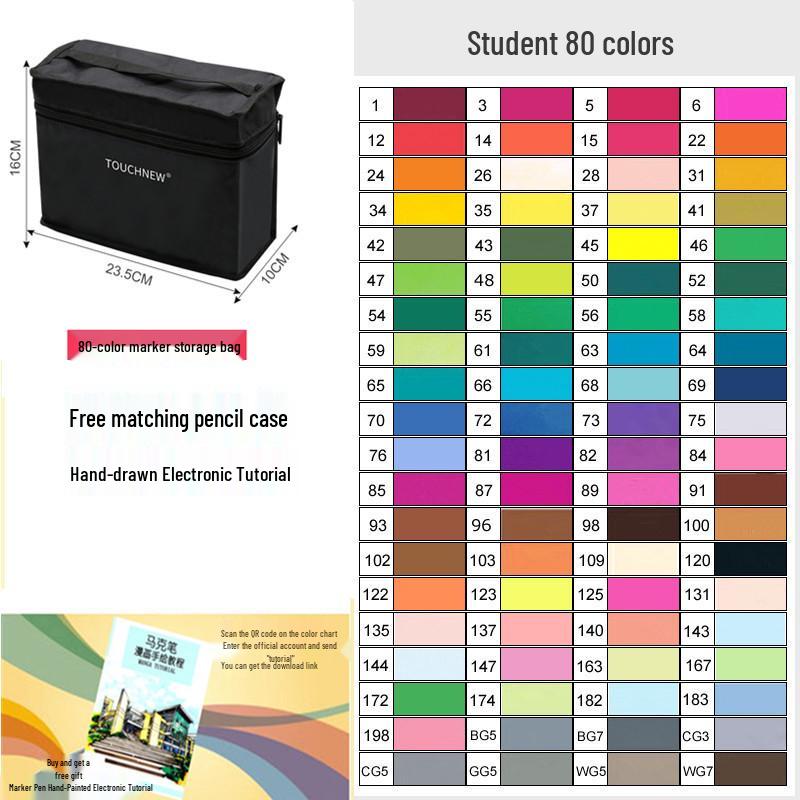 3rd Generation Touch Three Marker Pen Set for Student Hand-Painted Anime Art - Oil-Based Colored Painting Pens