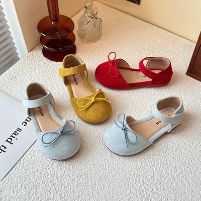 2025 Summer Kids Sandals for Girls Bow Trend Children Princess Shoes Wedding Party Toddlers Causal Flat Sandals Non-slip