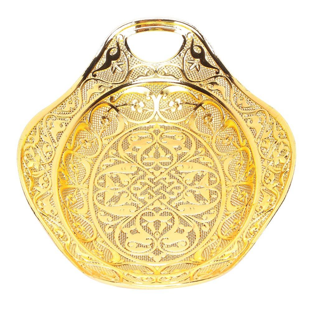 Oval Shape Fruit Tray Gold Decorative Tray Elegant Jewelry Organizer Tray Kitchen Counter